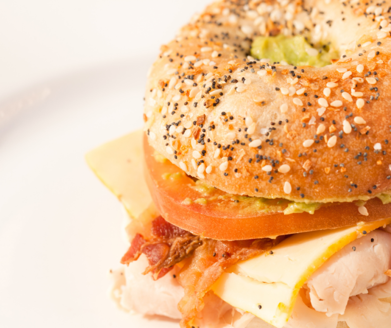 Turkey Club on an Everything Bagel/Chipotle Aioli/Chips/Water TEXICUREAN